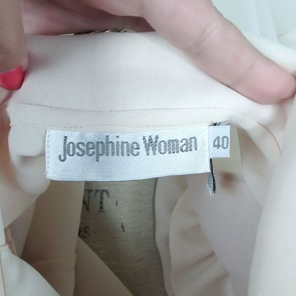 Vintage Josephine Blouse Large Cream Pin Tuck - Picture 8 of 9